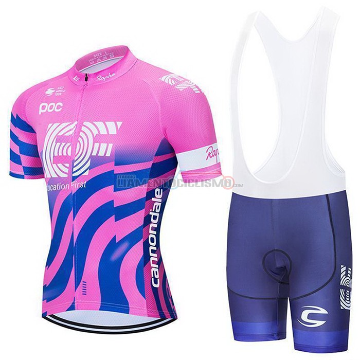 Abbigliamento Ciclismo EF Education First-Drapac Manica Corta 2020 Rosa Blu